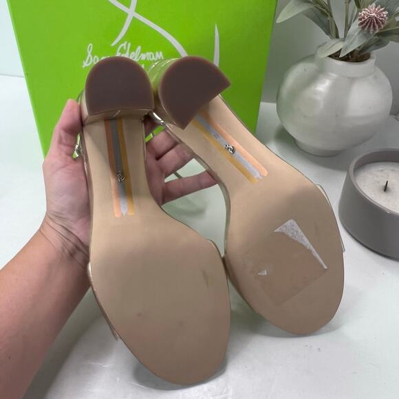 Sam Edelman Robyn Leather Ankle Strap Heel Gold I3433L4700 Women's 11M Tried On - Picture 9 of 11